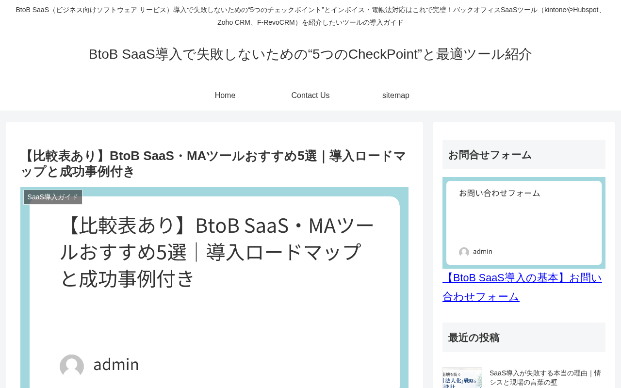 BtoB SaaS・MAツール比較のトップページ